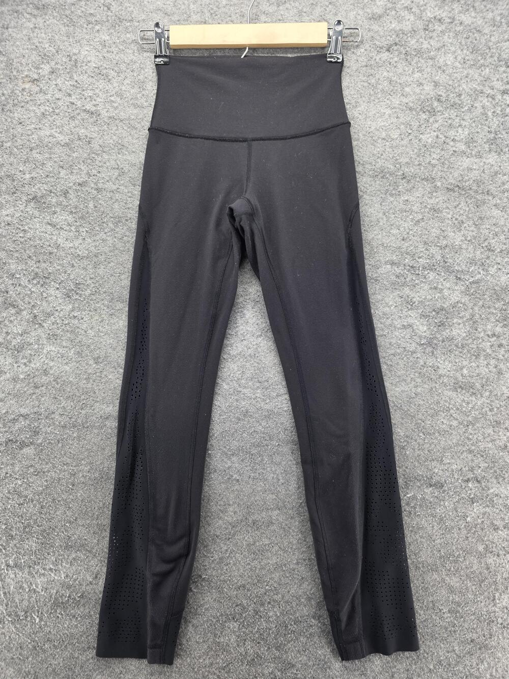 Lululemon Pants Womens 2 Black High Rise Leggings Laser Cut Ventilated Yoga